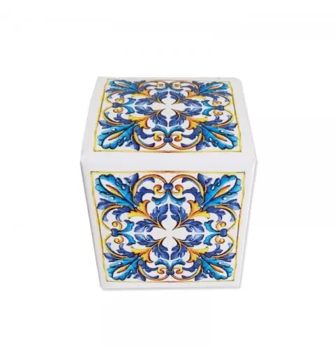 scatolina cubo maioliche amalfi 5,5 cm