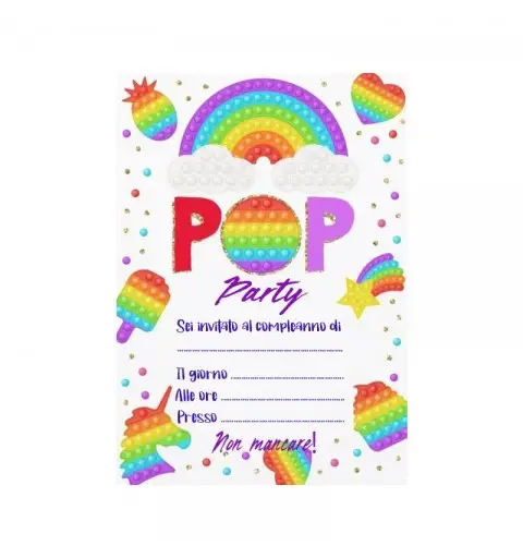 30 Inviti in cartoncino POP IT