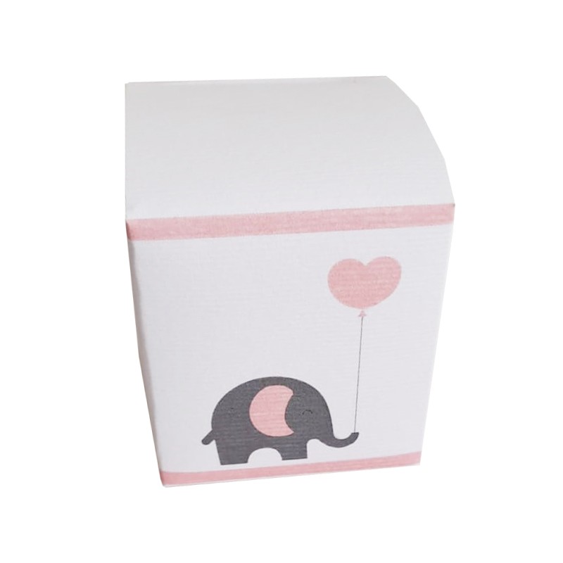 scatolina cubo elefantino rosa 5,5 cm