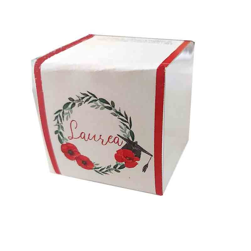 scatoline con Fascetta laurea papaveri rossi - 20 pz