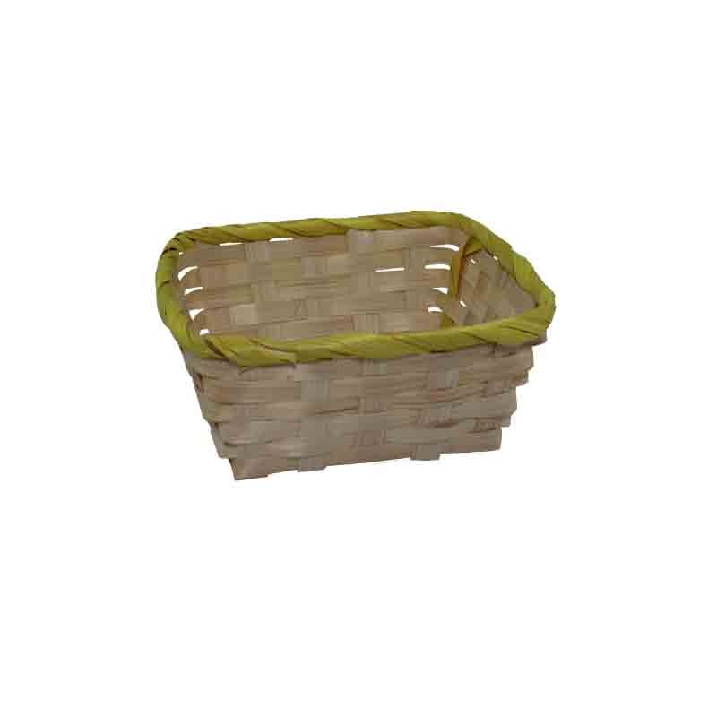 cestino quadrato in bamboo con bordi col. assortiti e casuali 7 x 16 x 16 cm 1959