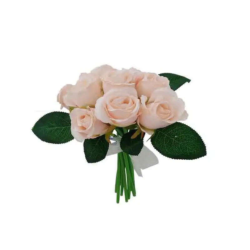 mazzo fiori artificiali rose 24 cm 10 pz. colori assortiti e casuali 1539