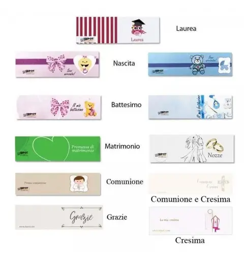 12 Bomboniere magnete bimba con sacchetto rosa