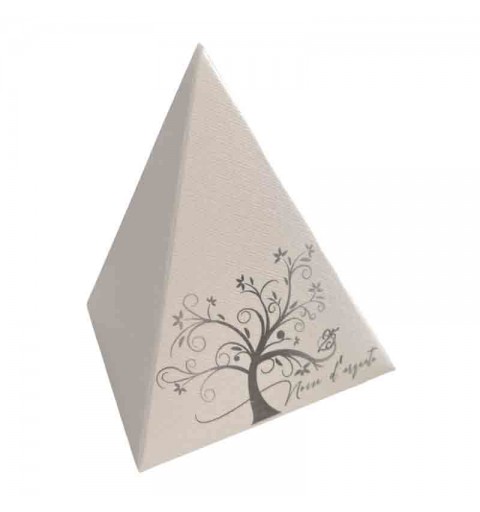 scatolina piramide 25 anni nozze d\'argento albero della vita
