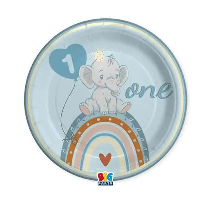 8 Piatti Ø 24 cm One Birthday Boho Blue 74915
