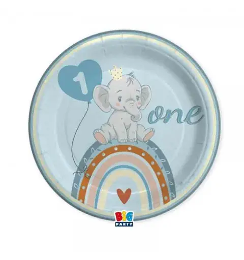 8 Piatti Ø 24 cm One Birthday Boho Blue 74915