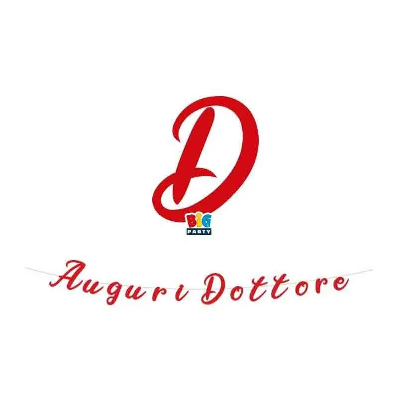 Festone Scritta Italic 300 x 15 cm Auguri Dottore 75302