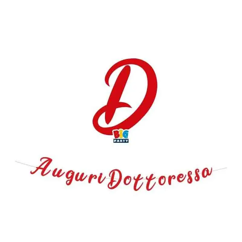 Festone Scritta Italic 300 x 15 cm Auguri Dottoressa 75303