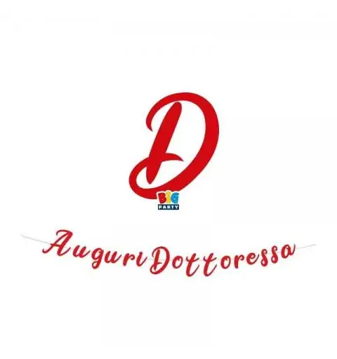 Festone Scritta Italic 300 x 15 cm Auguri Dottoressa 75303