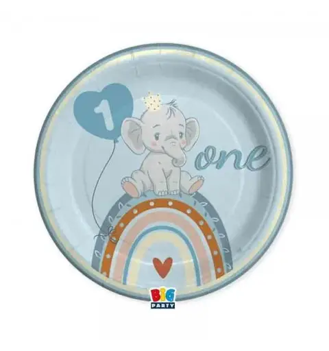 kit n 2 Coordinato Elefantino Celeste Boho primo compleanno