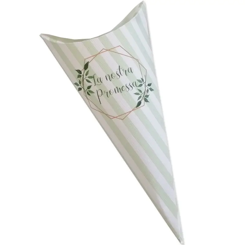 cono in cartoncino promessa strisce esagono  h 15 cm x larghezza 7,5 cm