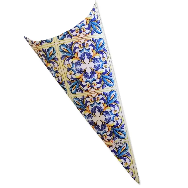 cono in cartoncino maioliche amalfi  h 15 cm x larghezza 7,5 cm