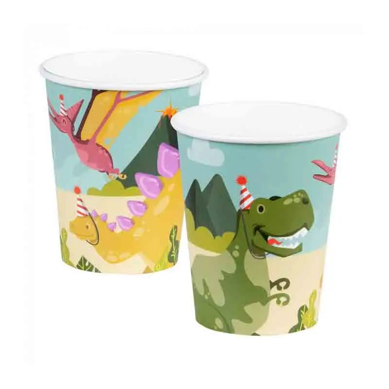 10 bicchieri in carta Dino party 550067 21 cl ecologici
