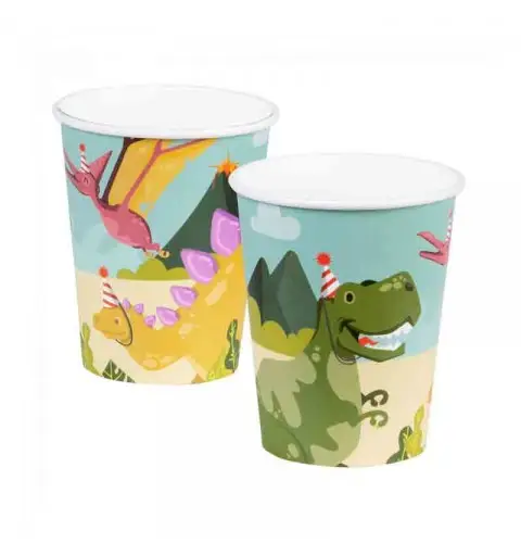 10 bicchieri in carta Dino party 550067 21 cl ecologici