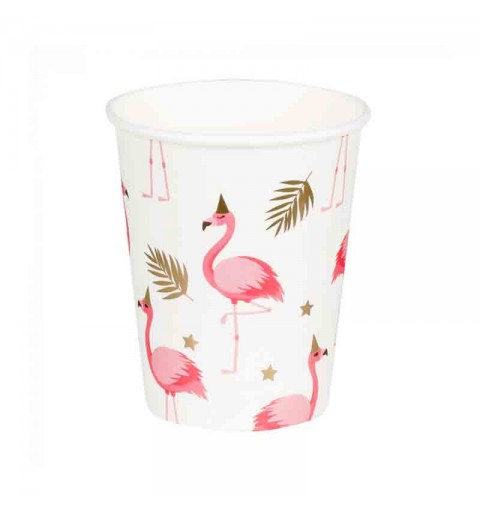 10 bicchieri in carta flamingo fenicotteri rosa 552497 21 cl ecologici