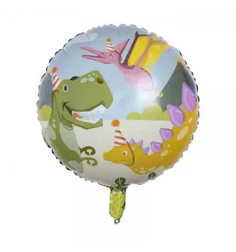 palloncino foil tondo dino party dinosauro 45 cm 550056