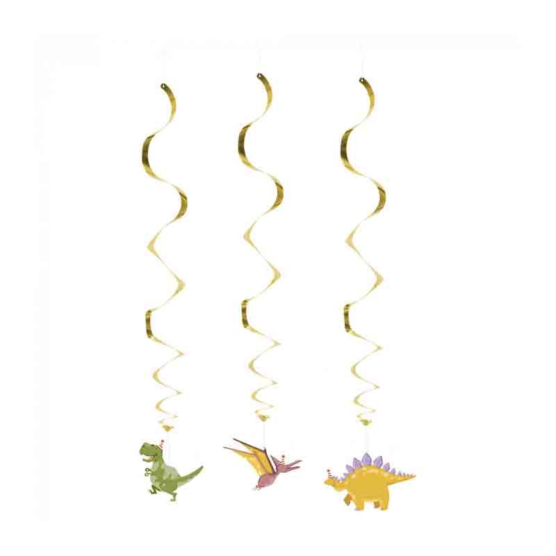 Spirali Decorative Dinosauro dino party 3 Pezzi  85 cm 550053