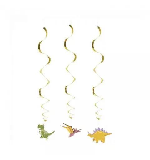 Spirali Decorative Dinosauro dino party 3 Pezzi  85 cm 550053