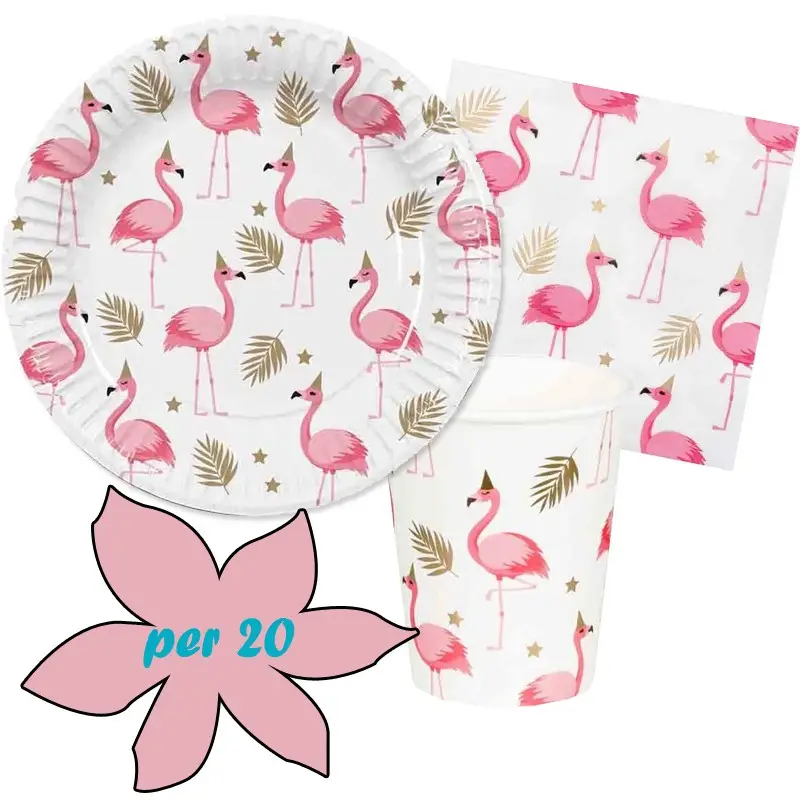 kit n 2 Fenicotteri Rosa Flamingo Tropical