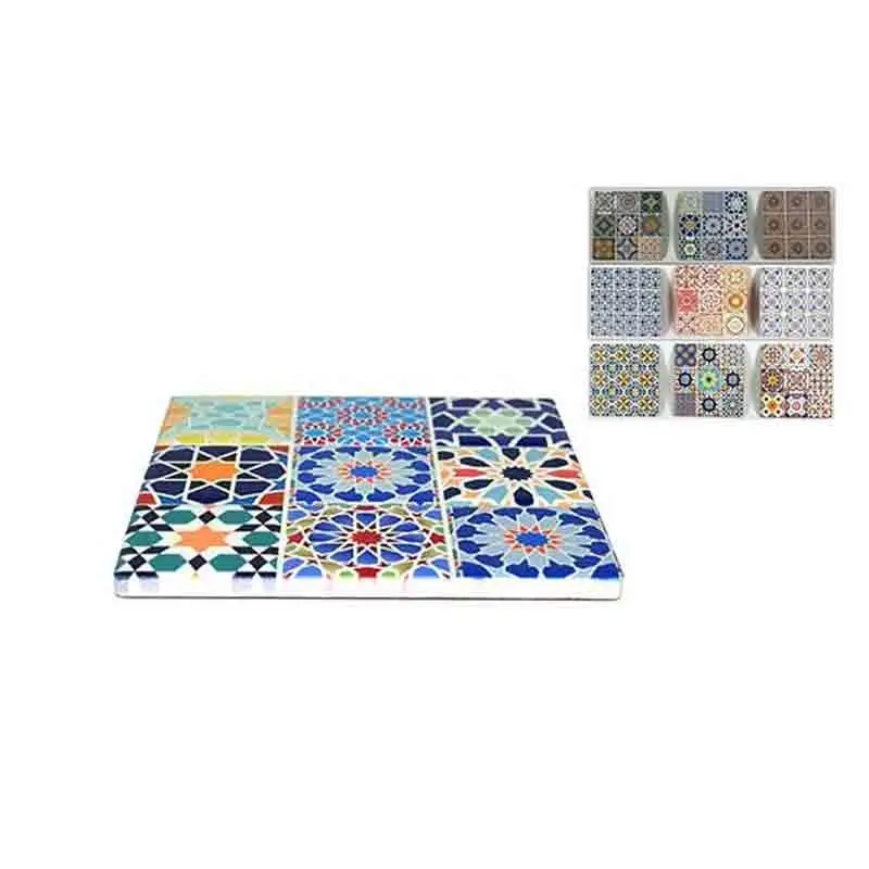 sottobicchiere base sughero con maioliche mod. assortiti e casuali 11 x 11 cm 551424