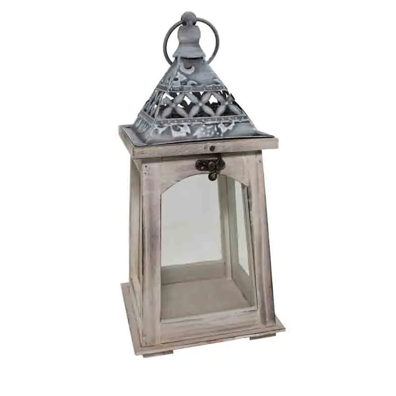 Lanterna legno e metallo colore naturale 1751