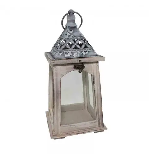 Lanterna legno e metallo colore naturale 1751