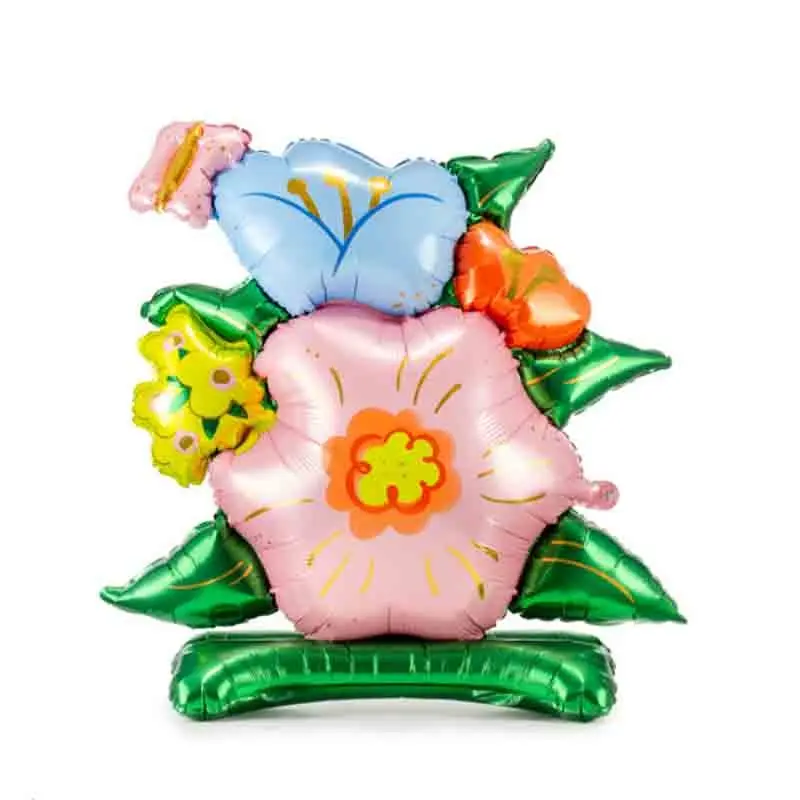 Palloncino in alluminio in piedi Fiori 100x116 con cannuccia per i gonfiaggio FB129