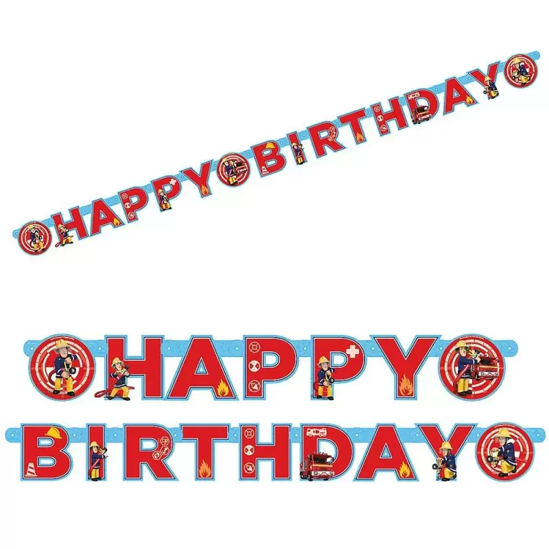 GHIRLANDA FESTONE SAM IL POMPIERE HAPPY BIRTHDAY 