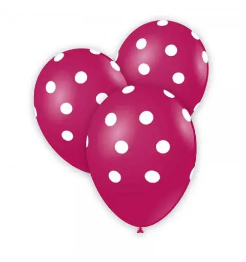 100 Palloncini 11/12 fucsoa stampa pois bianchi GSD110 GLO-13/07
