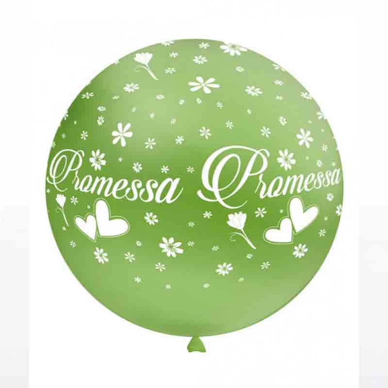 Palloncino 33 - 83,82 cm verde stampa bianca globo Promessa