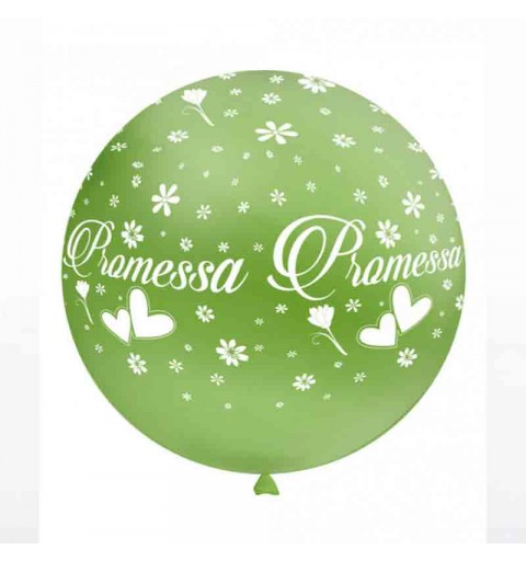 Palloncino 33 - 83,82 cm verde stampa bianca globo Promessa