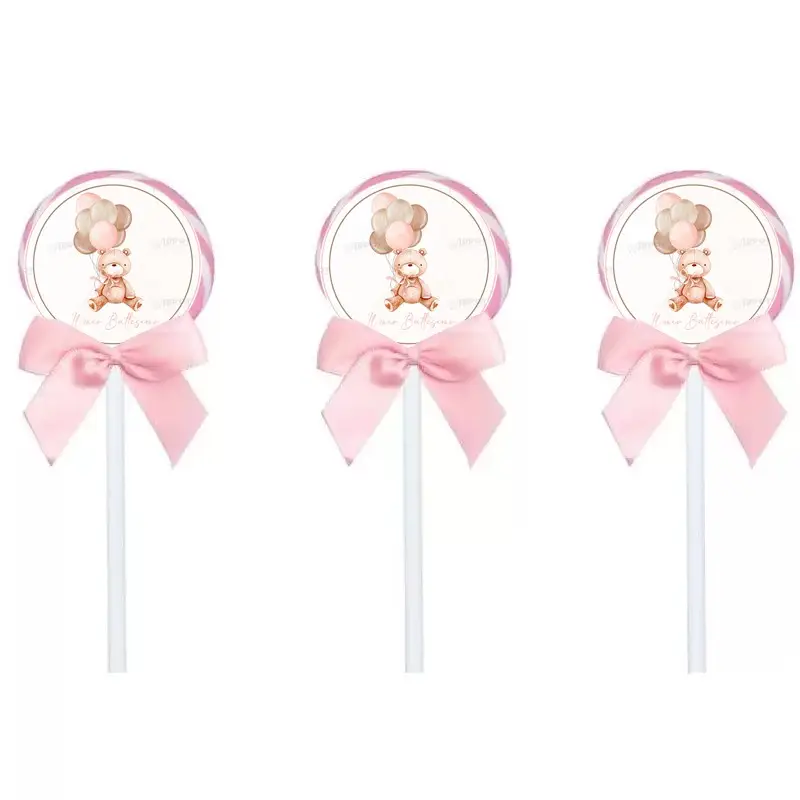 LECCA LECCA BATTESIMO ORSETTA ROSA CON PALLONCINI – 12 PZ