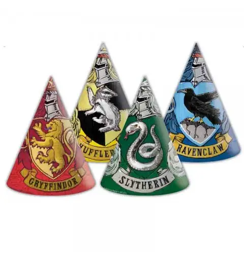 6 cappellini in carta Harry Potter Hogwarts Houses 93372