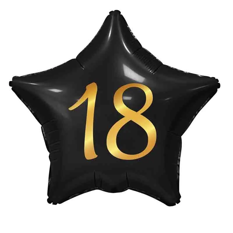 Palloncino foil 1 Stella nera stampa oro 19 48 cm FG-G18C