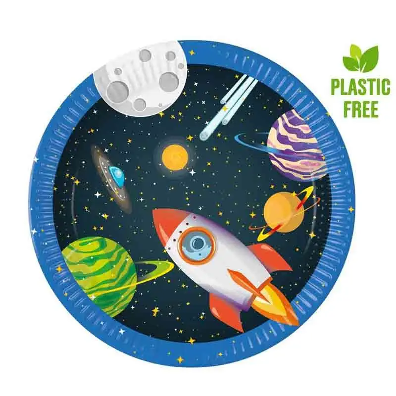 8 piatti 23 cm spazio rocket space 93733