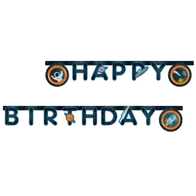ghirlanda spazio Rocket Space - Buon compleanno 93740 160 cm