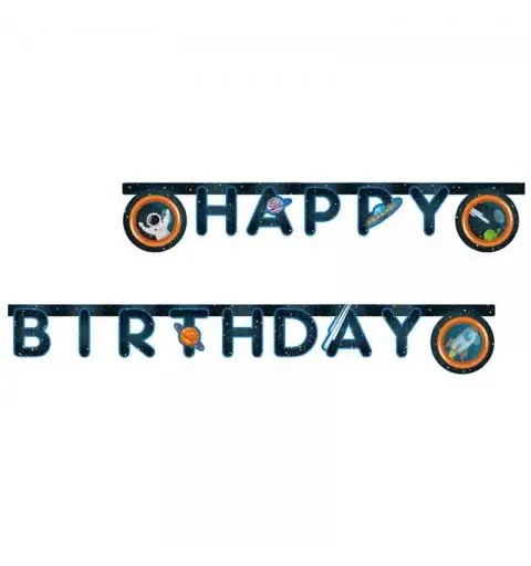ghirlanda spazio Rocket Space - Buon compleanno 93740 160 cm