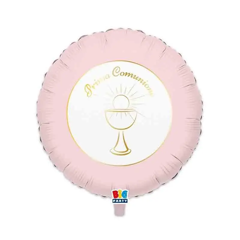 Palloncino foil tondo18 43 cm Comunione Chic Rosa 75337