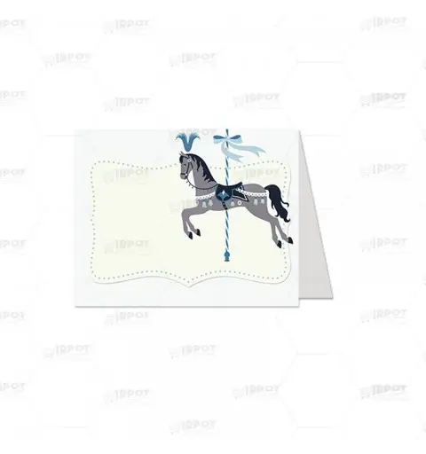 Targhetta segnaposto Carousel Celeste - Giostrina Carillon