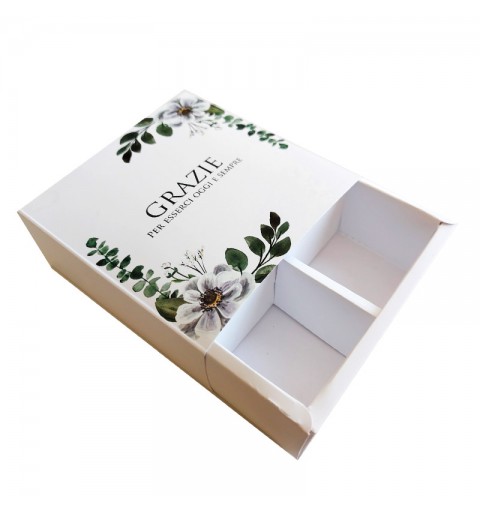20 scatoline degustazione personalizzabili con fondo bianco