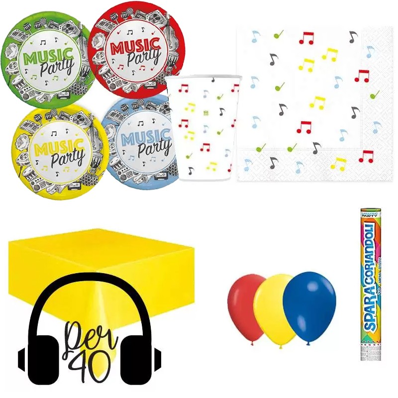 KIT N.30 MUSIC PARTY - COMPLEANNO TEMA MUSICA
