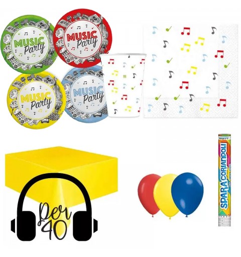 KIT N.30 MUSIC PARTY - COMPLEANNO TEMA MUSICA