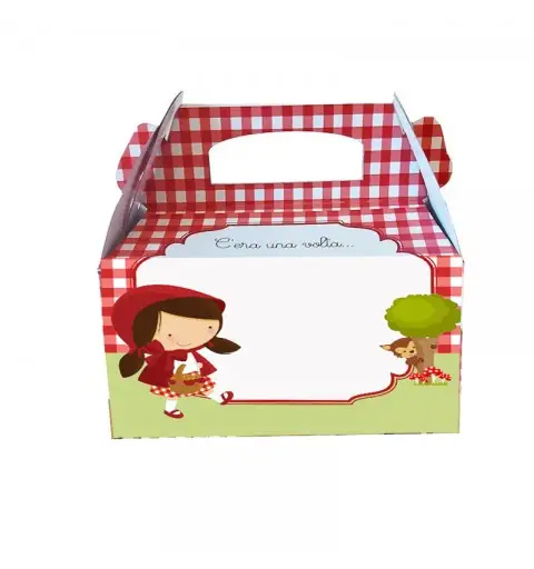Box Contenitore Caramelle e Pop Corn tema Cappuccetto Rosso