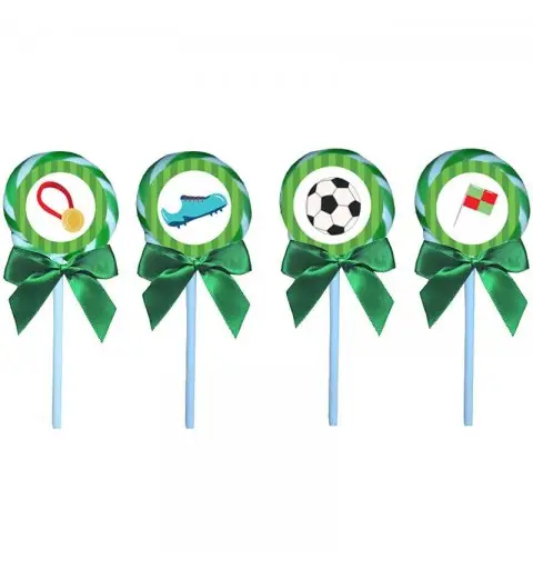 Lecca lecca a tema calcio - 12 pz