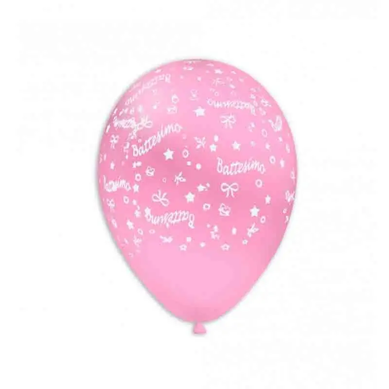100 Palloncini 11/12 rosa 26 st. bianca globo Battesimo rosa GSD110 GLO-16P