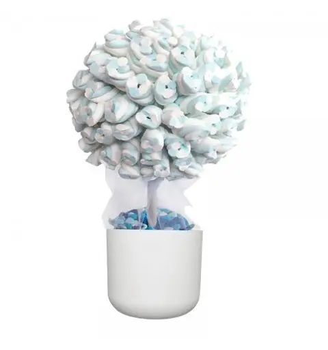 COMPOSIZIONE ALBERO MARSHMALLOW TRECCE CELESTI - 2 PZ