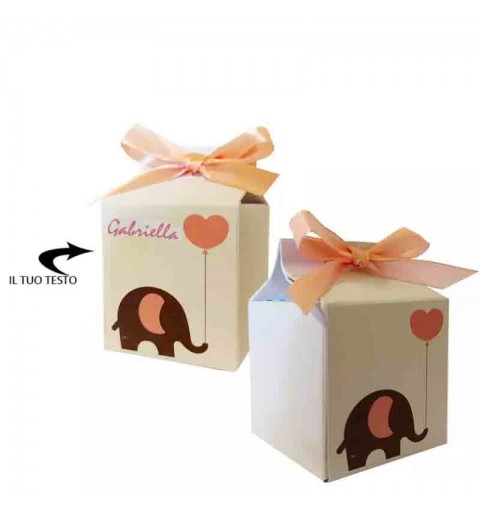 Scatoline Milk baby elephant rosa Personalizzate - 50 pz