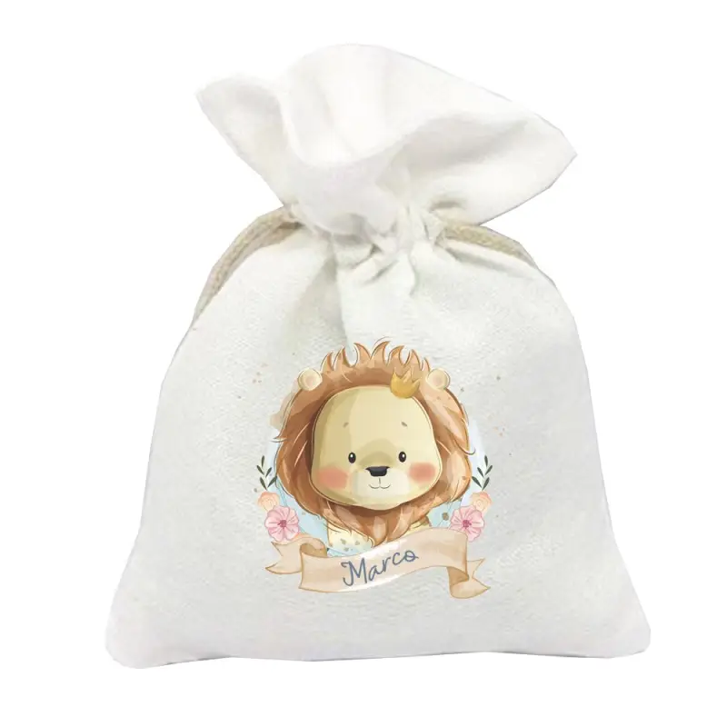 30 SACCHETTI BATTESIMO LEONCINO PERSONALIZZABILI