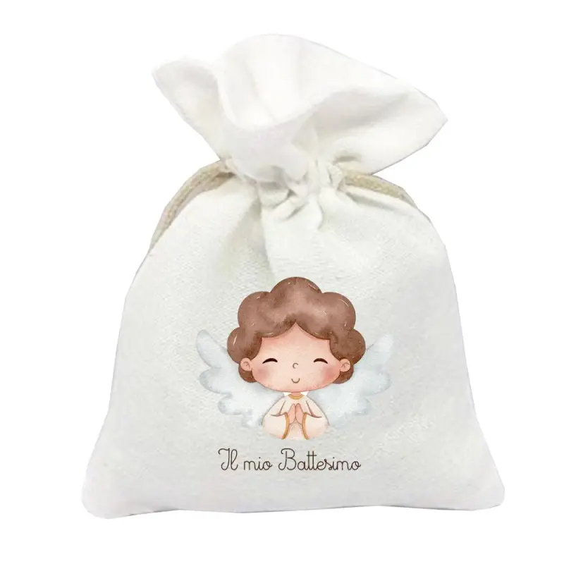 30 SACCHETTI BATTESIMO ANGIOLETTO PERSONALIZZABILI