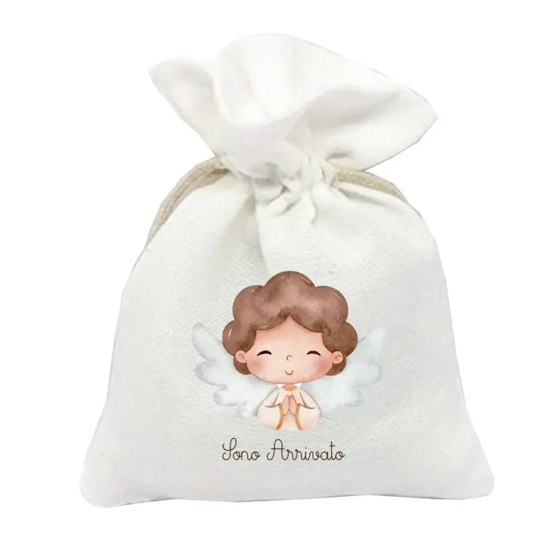 30 SACCHETTI NASCITA ANGIOLETTO PERSONALIZZABILI
